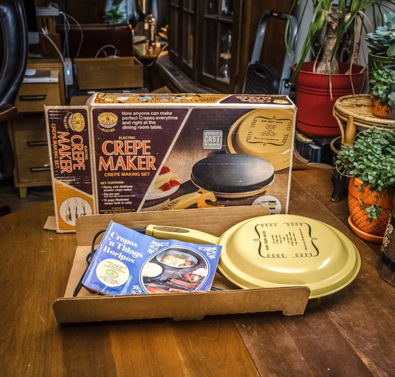 Buy Vintage Nordic Ware Electric Crepe Maker Set in Original Box Heavy Cast Aluminum in Bright Yellow Crepes N Things Recipe Book Included Online in India Etsy
