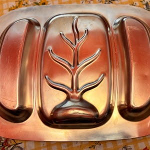 Vintage Mid-Century Oneida Fiesta Silverplate Serving Tray // Tree and Well Meat Platter with Gadroon Border