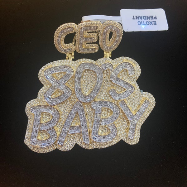 14kt gold finish CEO 80’s Baby pendant