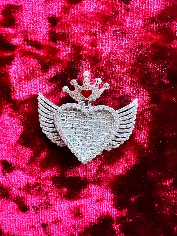 韓国発【WING BLING】[925Silver] Carina Heart Necklace 925 Sterling Silver Heart With Wings Pendant - Etsy