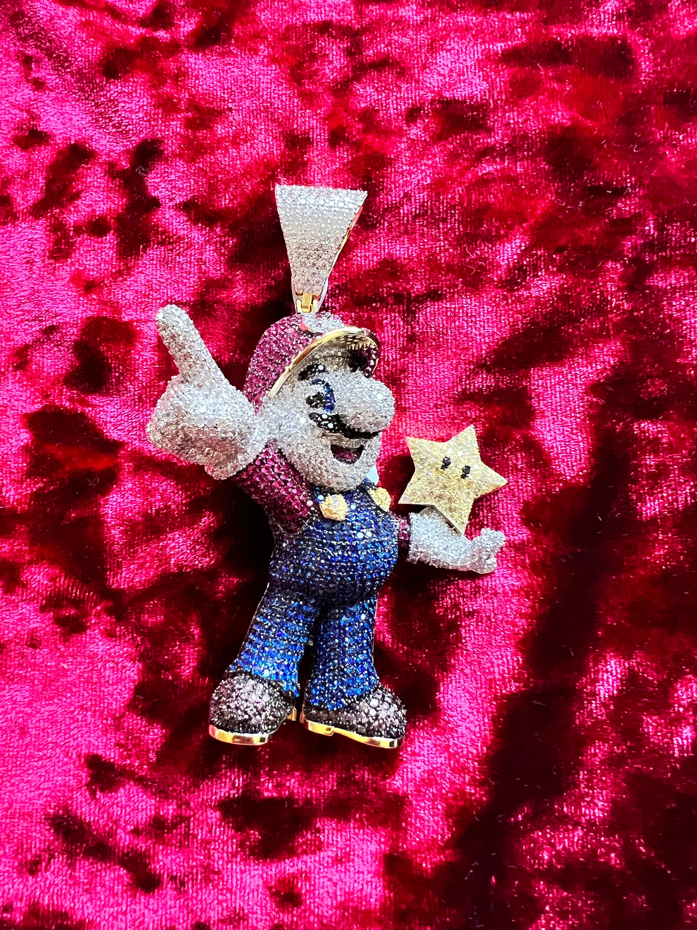 Mario iced out pendant clearance
