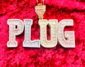 14kt gold finish Plug pendant