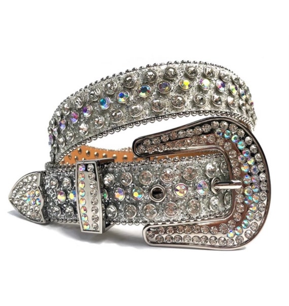 Rhinestone Leather Belt Australia