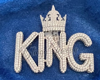 14kt white gold finish King pendant