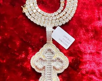 14kt  gold finish Cross  pendant