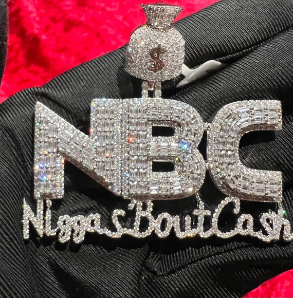 14kt White Gold Finish NBC Pendant - Main Image