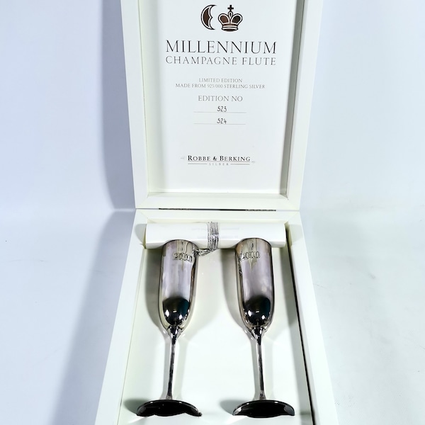 Millenium Champagne Kelch Robbe & Berking argent sterling Edition Limitée