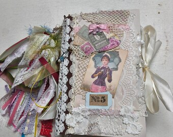 JJ125 9x6 2 álbumes de recortes/diario de estilo vintage hecho a mano con más de 120 páginas y carta vintage en sobre