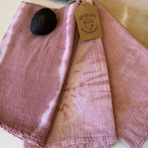 Plant Dyed Towels - Set of 3, Pink Vibes. Flour Sack Cotton, Naturally & Botanically dyed, Sustainable, Eco-friendly for Kitchen/Dining