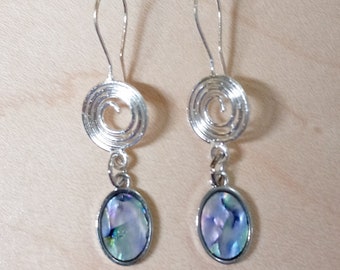 VENTE ! Boucles d'oreilles tourbillon en abalone avec boîte-cadeau GRATUITE, prêtes à être expédiées, excellent cadeau, Saint-Valentin