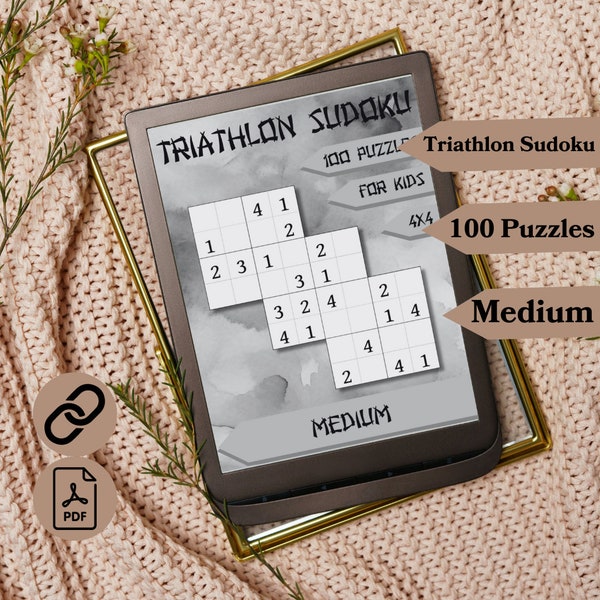 100 Triathlon-Sudoku für Kindle (4x4 Grid Kids Version) Scribe (Medium)