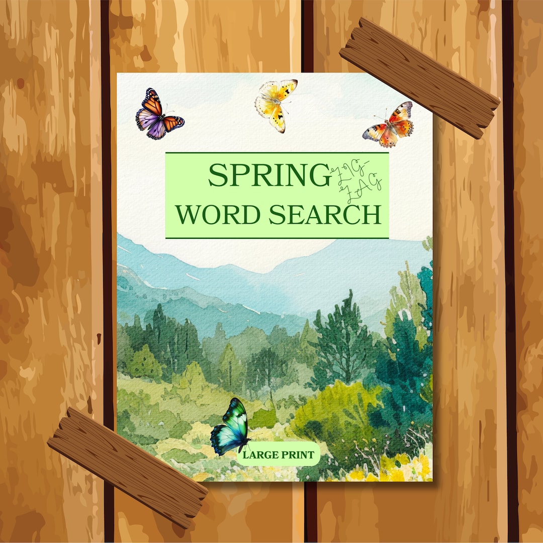 100 Spring Zig-zag Word Search Printable PDF, Instant Download Activity ...