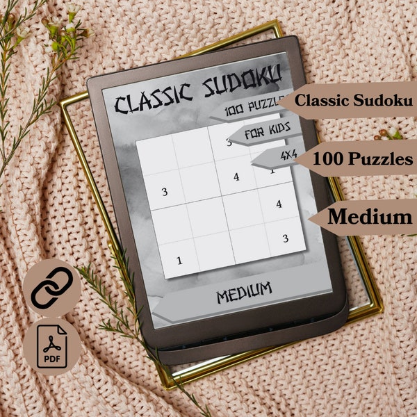 100 klassische Sudoku für Kindle (4x4 Grid Version) Scribe (Medium)