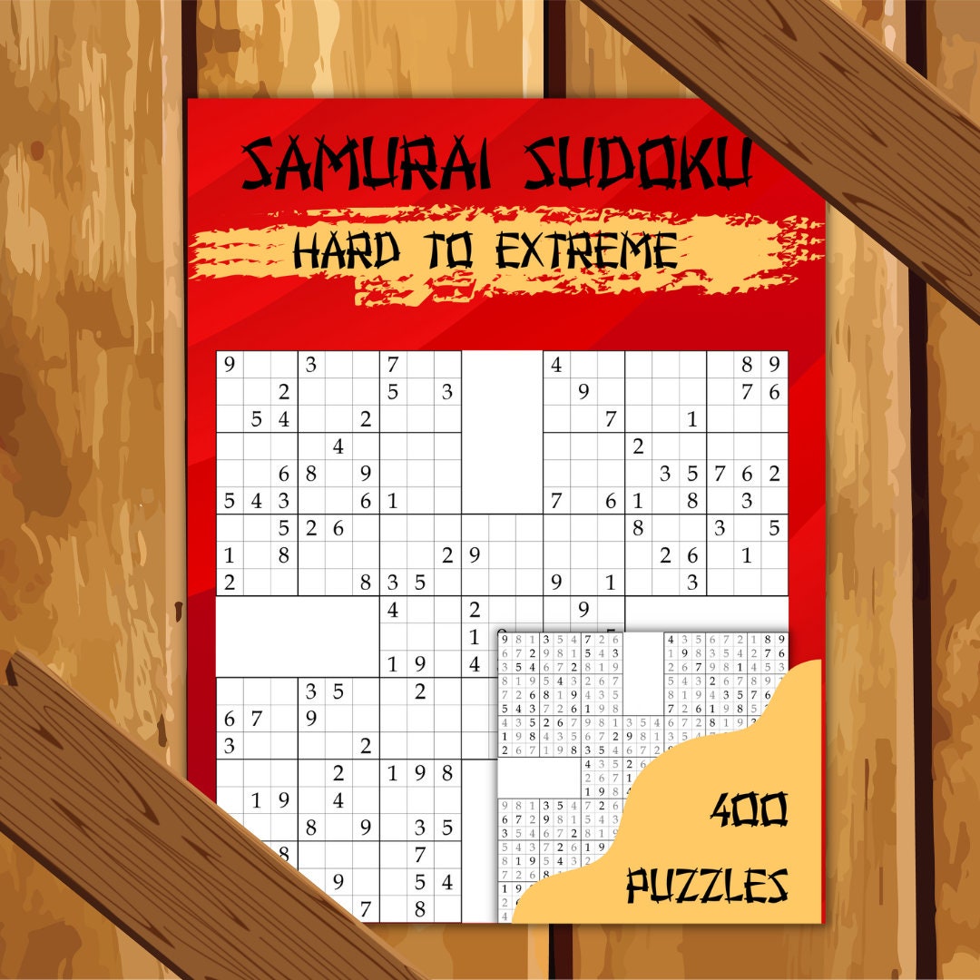 Samurai Sudoku Hard to Extreme 400 Puzzles Printable PDF - Etsy