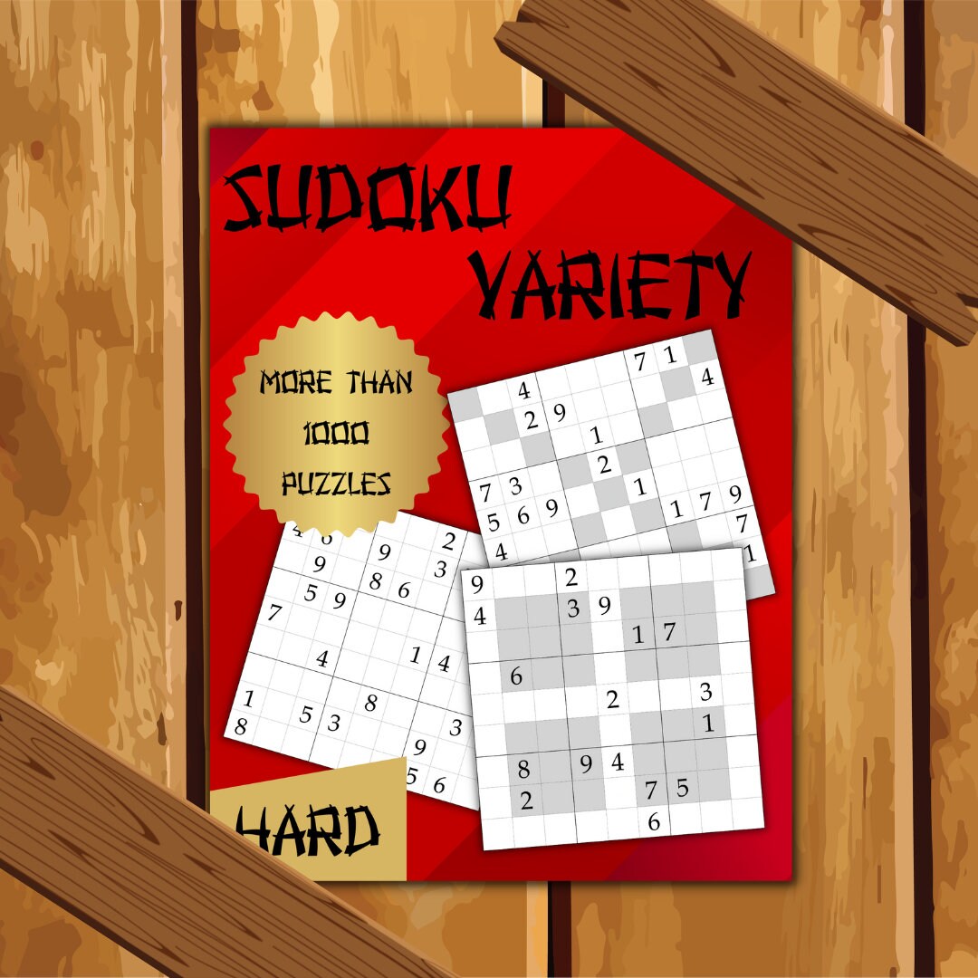1000 Hard Sudoku Variety Collection of Classic Sudoku X Etsy