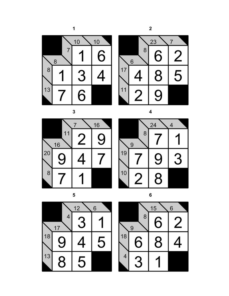 Kakuro 300 Easy Japanese Logic Puzzles for Beginners Printable PDF Etsy