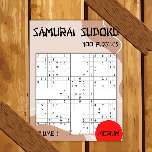 500 Medium Samurai Sudoku Volume 1 Printable PDF