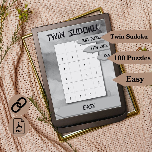 100 Doppel-Sudoku für Kindle (4x4 Grid Version) Scribe (Einfach)