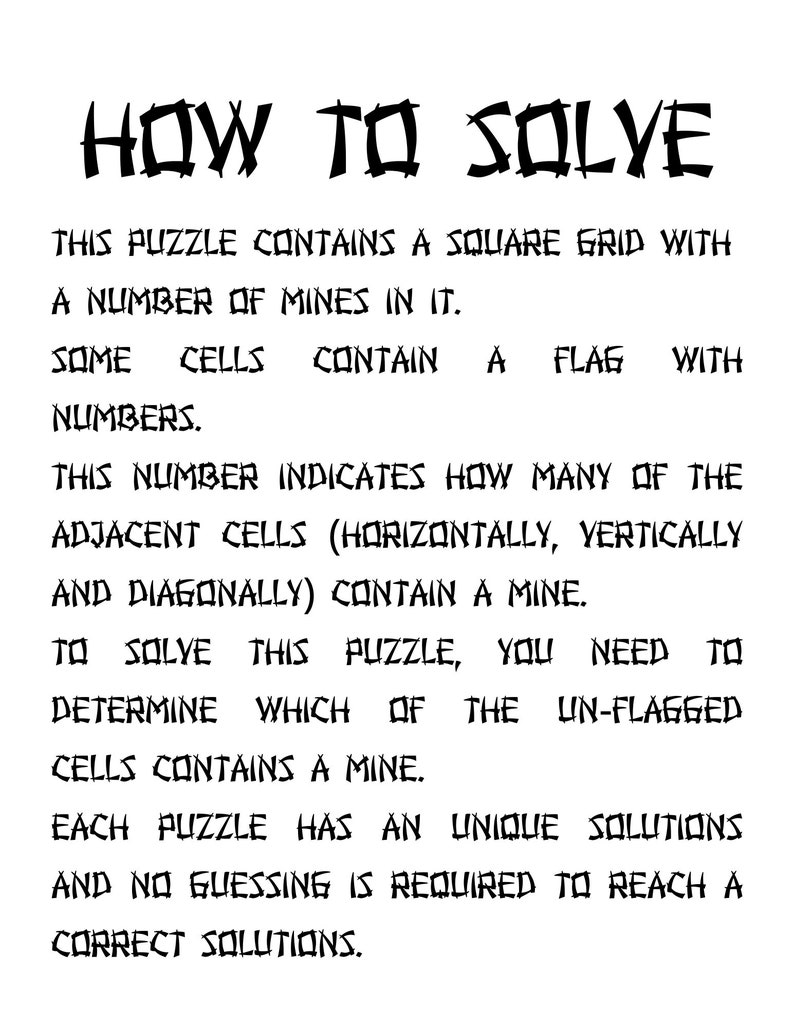 minesweeper 300 easy logic puzzles printable pdf etsy