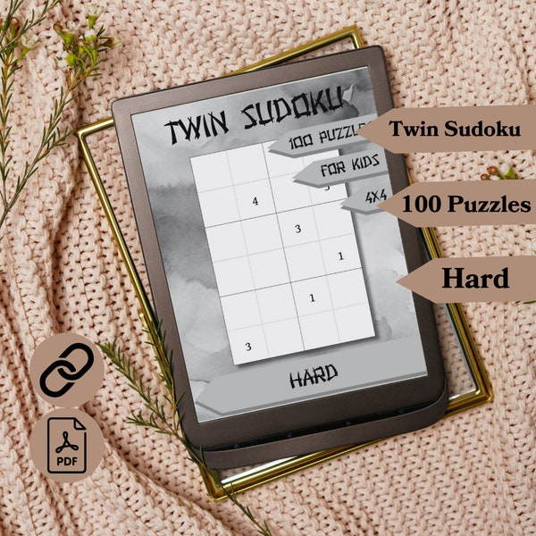 100 Twin Sudoku für Kindle (4x4 Grid Kids Version) Scribe (schwer)