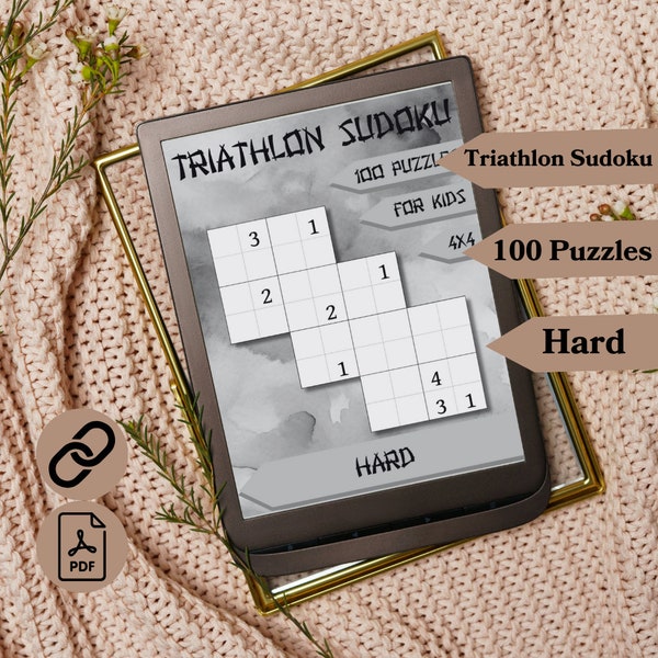 100 Triathlet Sudoku für Kindle Scribe (4x4 Grid Version, schwer)