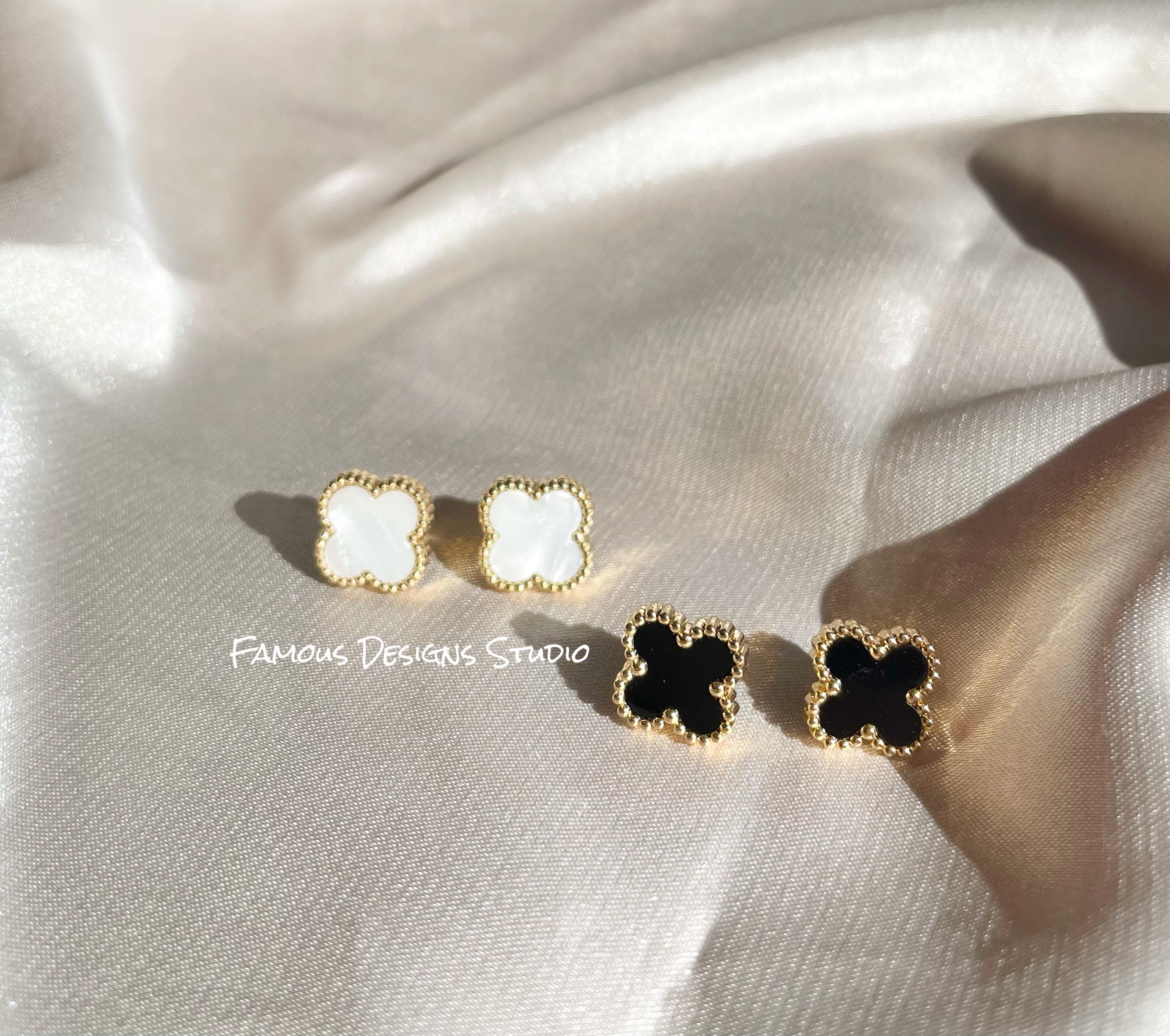 Enamel Four Leaf Clover Earrings Avon Pierced Or Clips