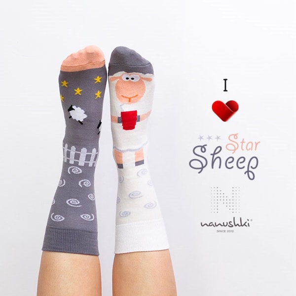 Schaf Socken | Witziges Geschenk | Bunte Socken | Motivsocken | Themensocken | Faire Socken | Tier Socken | Socken Geschnek