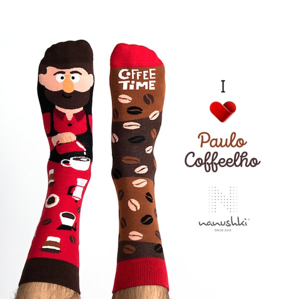 Kaffee Socken | Socken für Kaffeeliebhaber | Witziges Geschenk | Bunte Socken | Motivsocken | Themensocken | Berufssocken