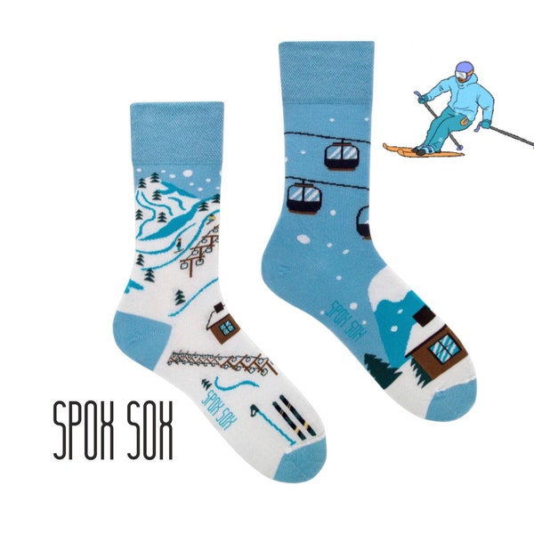 Skifahrer Socken | Winter Socken | Weihnachtssocken | Wintersport Socken | bute Socken | Motivsocken | Tehmensocken