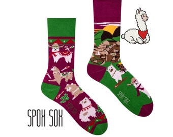 Llama socks | Alpaca socks | Funny Socks | Colorful socks | Motif socks | Themed socks | Animal motif socks | Mismatched socks