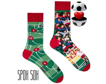 Fussball Socken | Geschenk für Fussballer | Geschenk für Fussballspielerin | Motivsocken | Themensocken | Geschenkidee Fussball