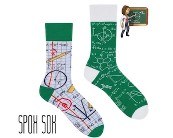 Lehrer Socken | Mathematik Socken | Geschenk Mathelehrerin | Lustige Socken | Bunte Socken | Motivsocken | Themensocken | Mismatched Socken