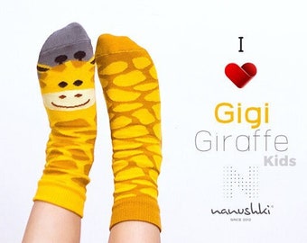 Giraffen Socken für Kinder | Bunte Socken für Kinder | Lustige Socken | Faire Socken | niedliches Geschenk | Socken mit Giraffen drauf