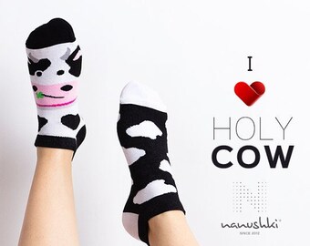 Calcetines de vaca | Calcetines deportivos | Calcetines locos | Calcetines divertidos | Zapatillas de colores | Calcetines BAJOS | calcetines cortos | BAJOS