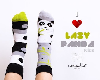 Süße Panda Socken für Kinder| "Lazy Panda" Socken von nanushki| Pandasocken für Kids| fairtrade Socken| coole Socken| Socken mit Tieren|