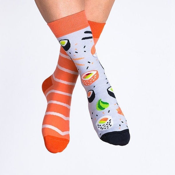 Sushi socks | Socks for girlfriend | Colorful socks | Motif socks | Themed socks | Gift for sushi fans