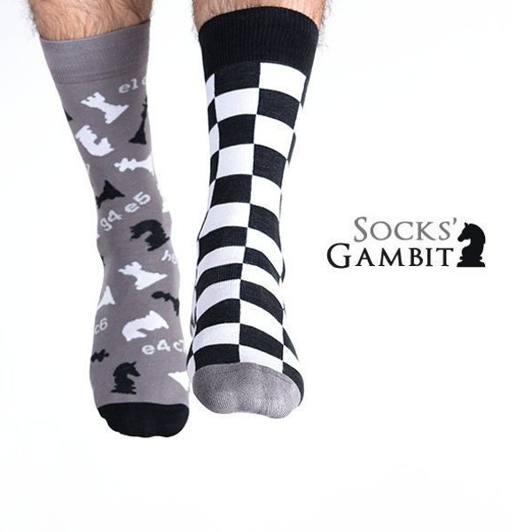 Schach Socken | Geschenk für Schachspieler | Geschenkideen für Schachspieler | Themensocken | Motivsocken | Socken mit Schach Design