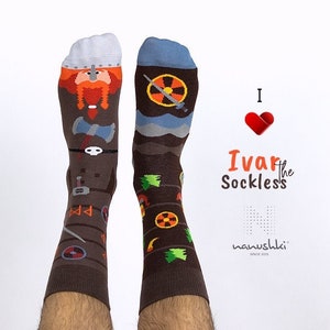 Wikinger Socken | Verrückte Socken | Witziges Geschenk | Bekleidung für Hurricane Festival | Bunte Socken | Motivsocken | Themensocken