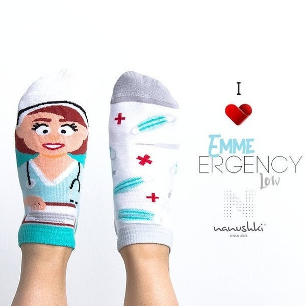 Krankenschwester Socken | Sneakersocken | Verrückte Socken | Lustige Socken |  LOW Socken | Bunte Sneakers