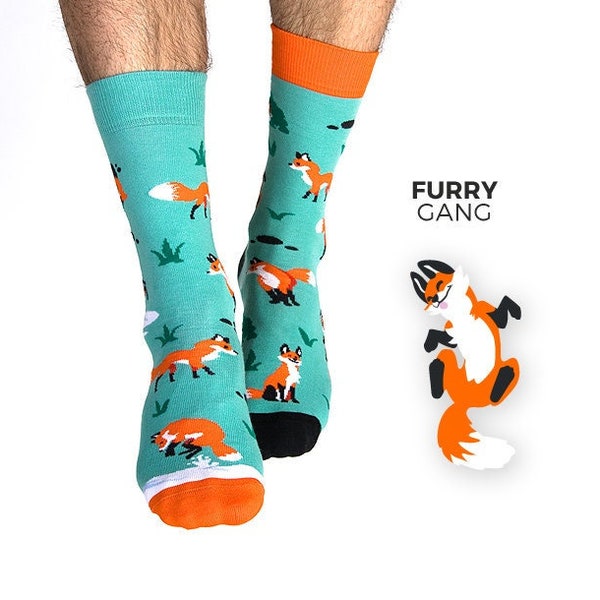 Vossensokken | Dierensokken | Motief sokken | Kleurrijke sokken | schattige sokken | Cadeau voor dierenverzorger | Eerlijke sokken |