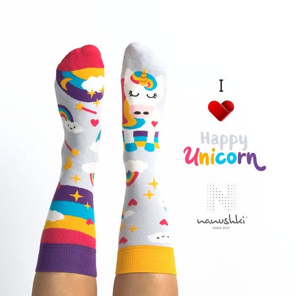 Einhorn Socken | Bunte Motivsocken | Lustige Socken | Faire Socken | Bunte Socken | Motivsocken | Themensocken | Geschenk für Freundin