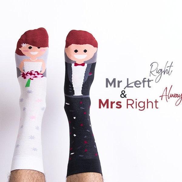 Regalo de boda divertido | Calcetines de boda | Calcetines de colores | lindos calcetines | Hombre y mujer | Calcetines con motivos | Calcetines temáticos