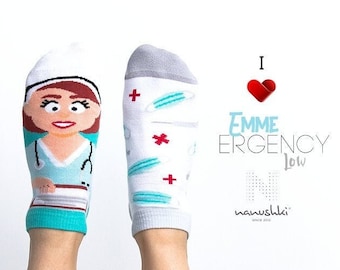 Krankenschwester Socken | Sneakersocken | Verrückte Socken | Lustige Socken |  LOW Socken | Bunte Sneakers