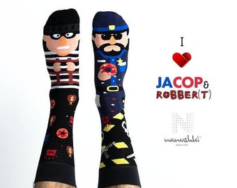 Police Socks | Gift for Police Officer | Themed socks Professions | professional socks | Motif socks | Colorful Socks | crazy socks
