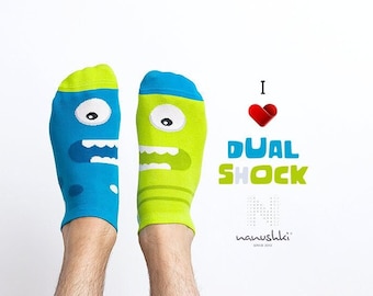 Monster Socken | Sneakersocken | Verrückte Socken | Witziges Geschenk | LOW Socken | Bunte Socken | Motivsocken | kurze Socken