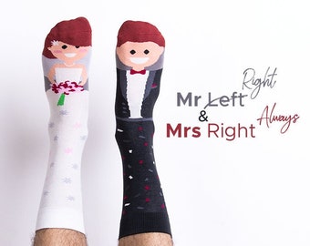 Funny Wedding Gift | Wedding socks | Colorful socks | cute socks | Man and woman | Motif socks | Themed socks