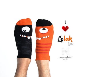 Monster Socken | Sneakersocken | bunte Sneakers | Verrückte Socken | Lustige Socken | Witziges Geschenk | LOW Socken | Halloween Socken