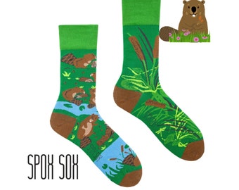 Beaver socks | Funny Socks | Animal socks | Colorful socks | Motif socks | Themed socks | Animal Socks | Mismatched socks