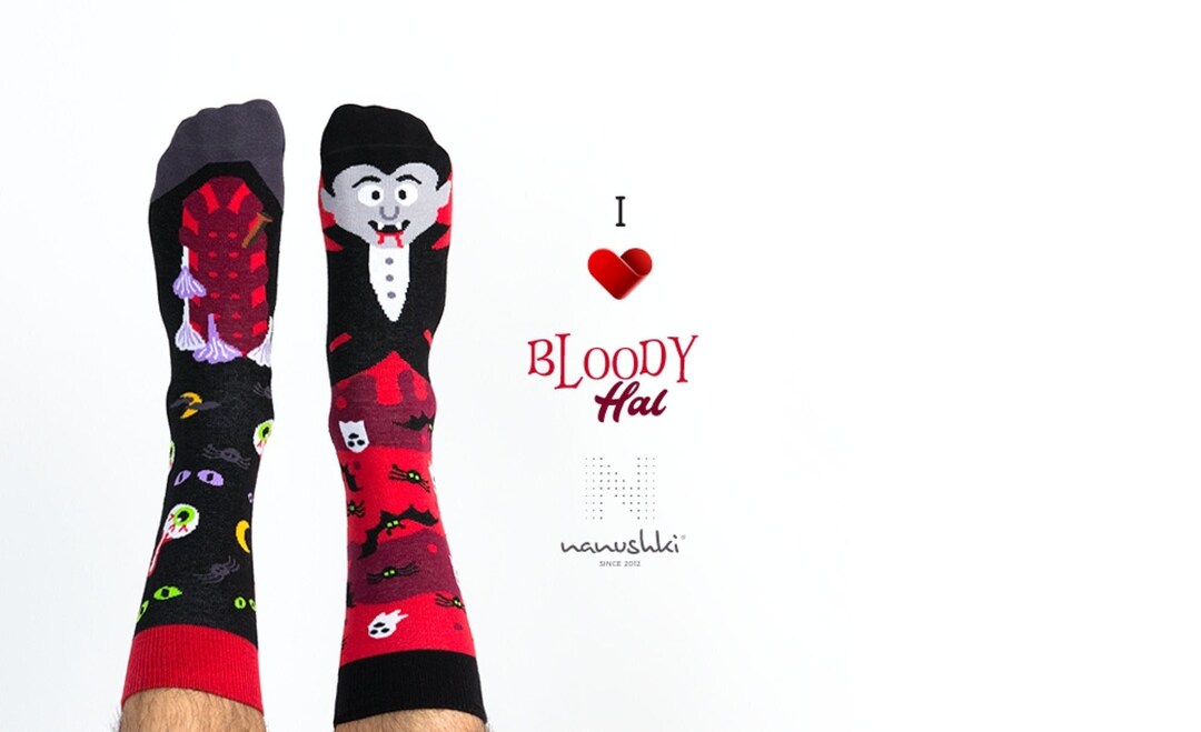 Dracula Socks Vampire Socks Halloween Socks Colorful Socks Motif Socks
