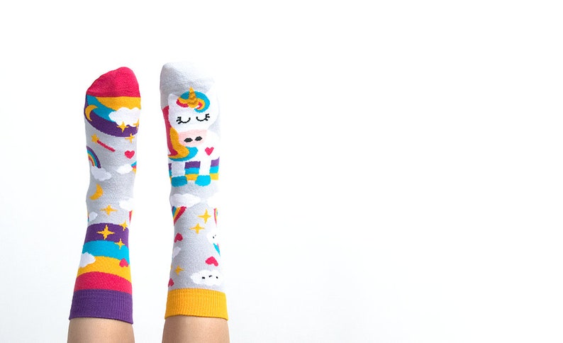 Unicorn socks for children Happy Unicorn Colorful socks for children Funny Socks Fair socks Funny gift Unicorn socks image 2